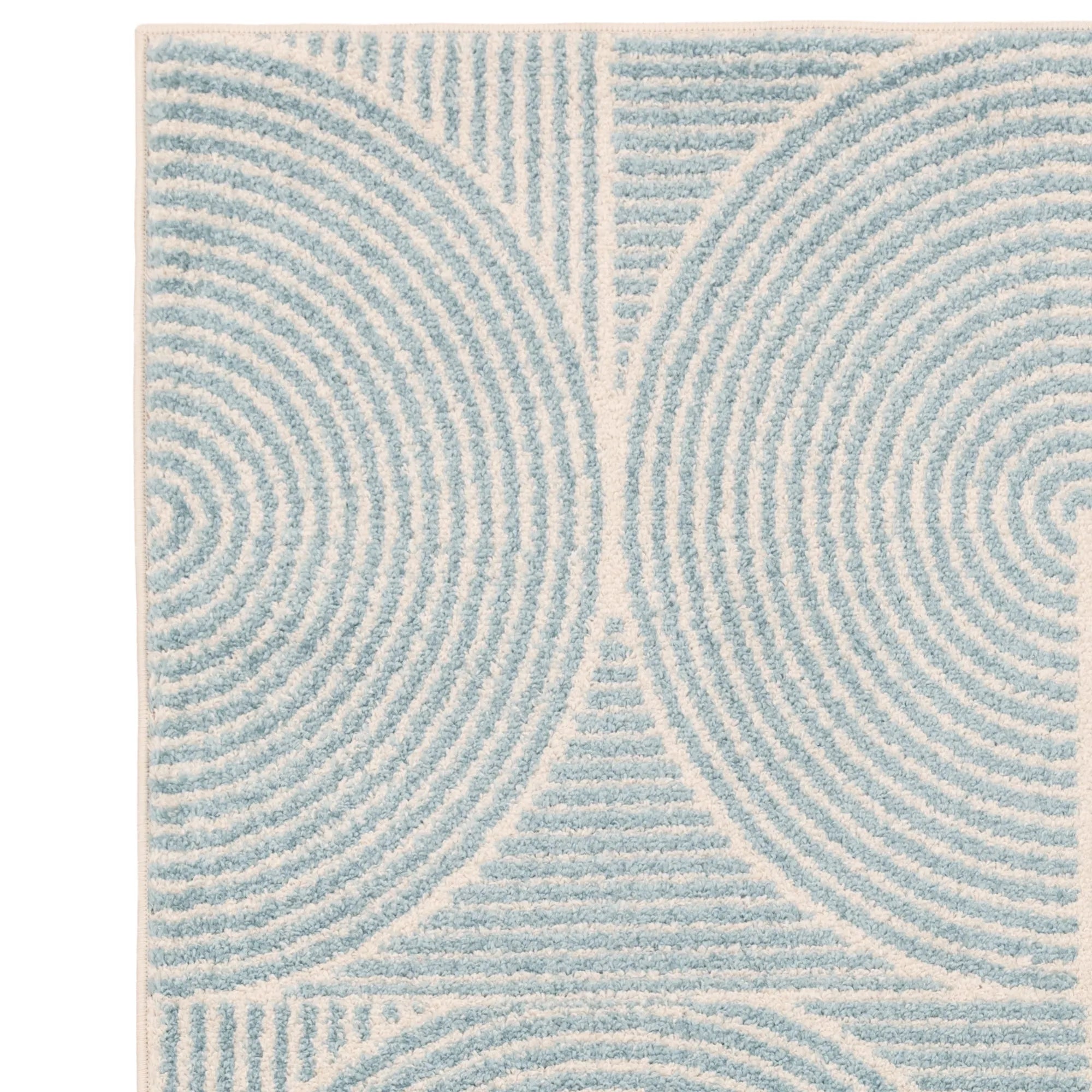 abstract blue flatweave rug