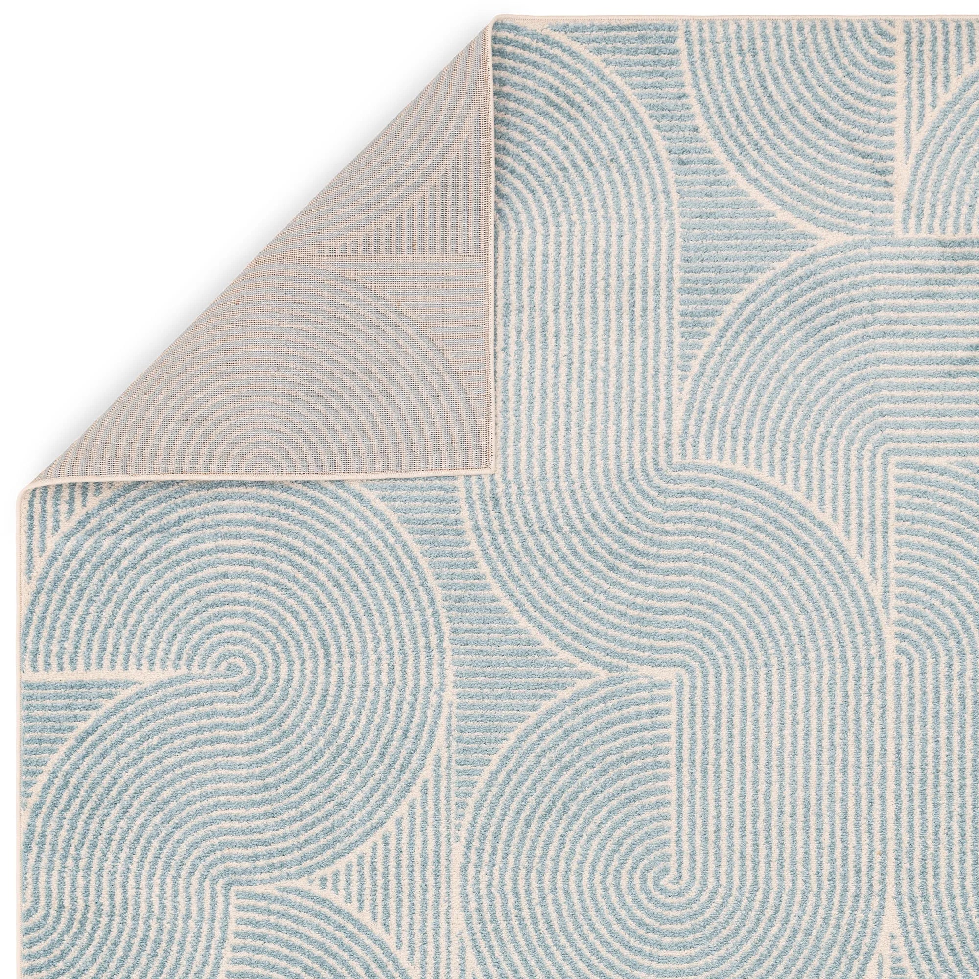 abstract blue flatweave rug