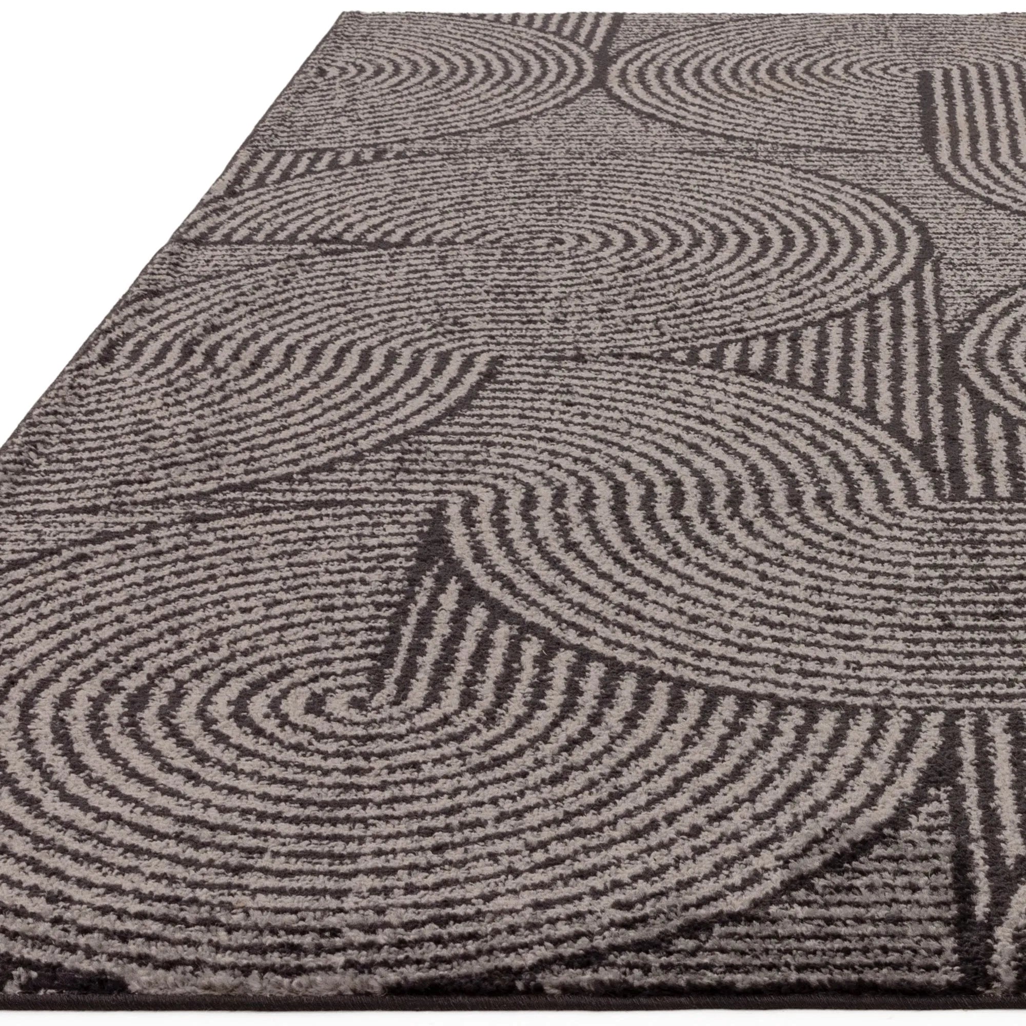 abstract charcoal grey flatweave rug
