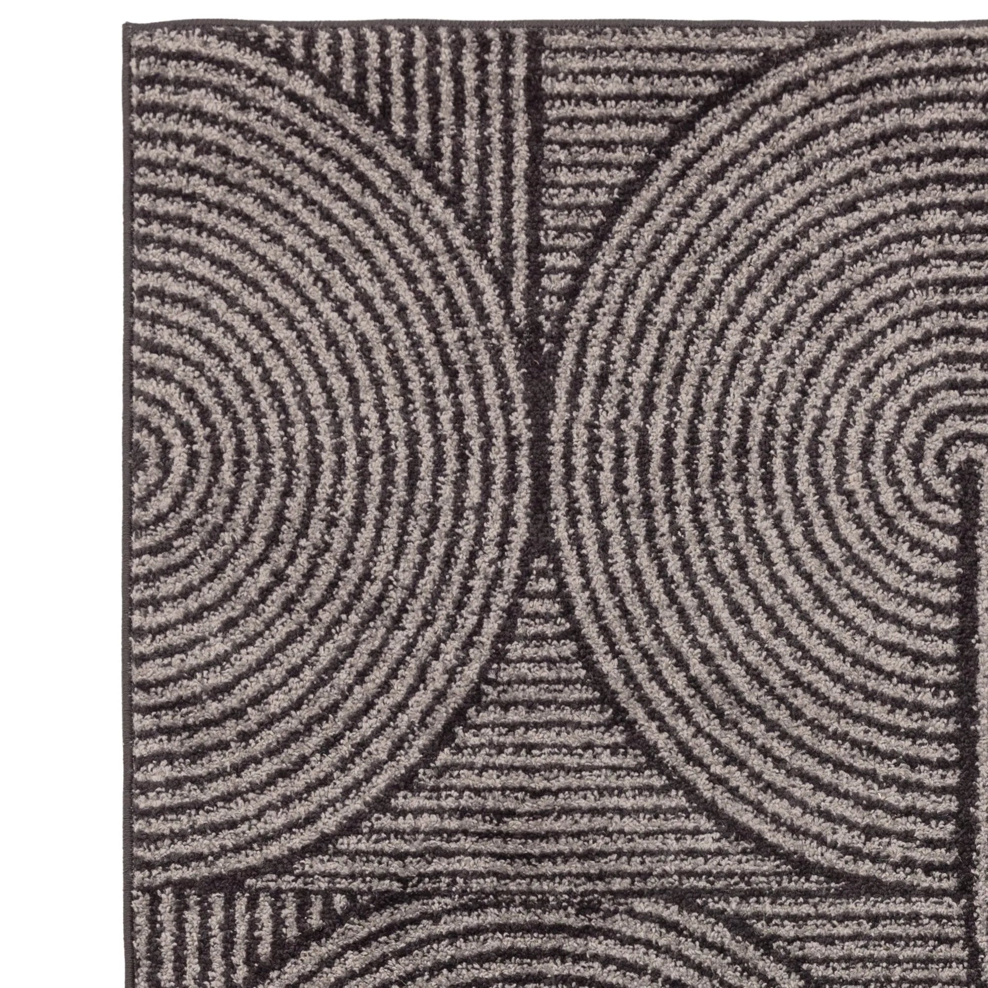 abstract charcoal grey flatweave rug