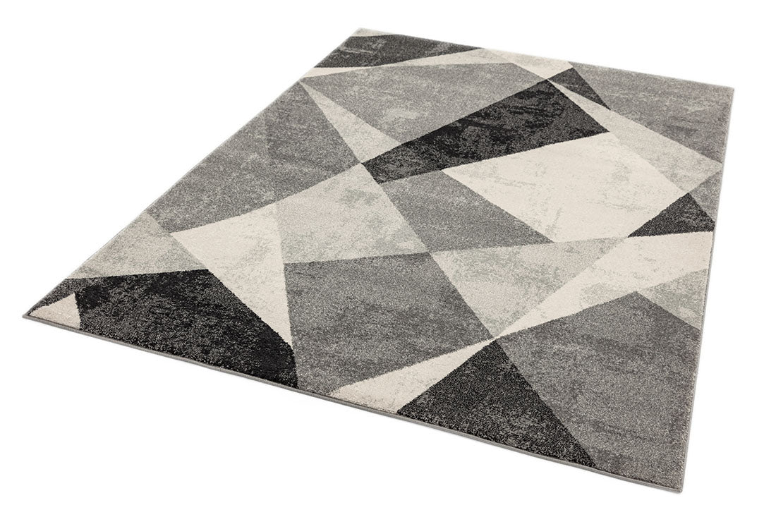 grey geometric rug
