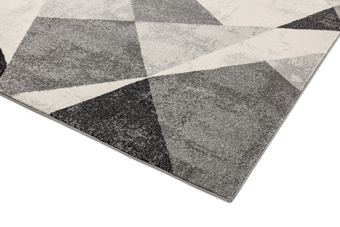 grey geometric rug