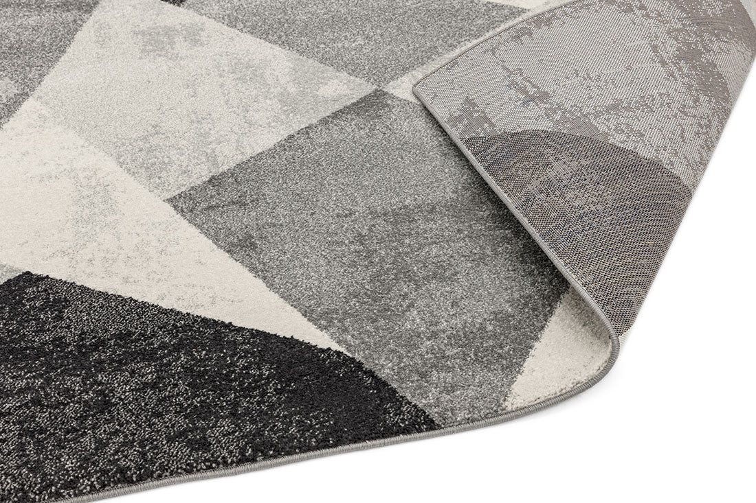 grey geometric rug