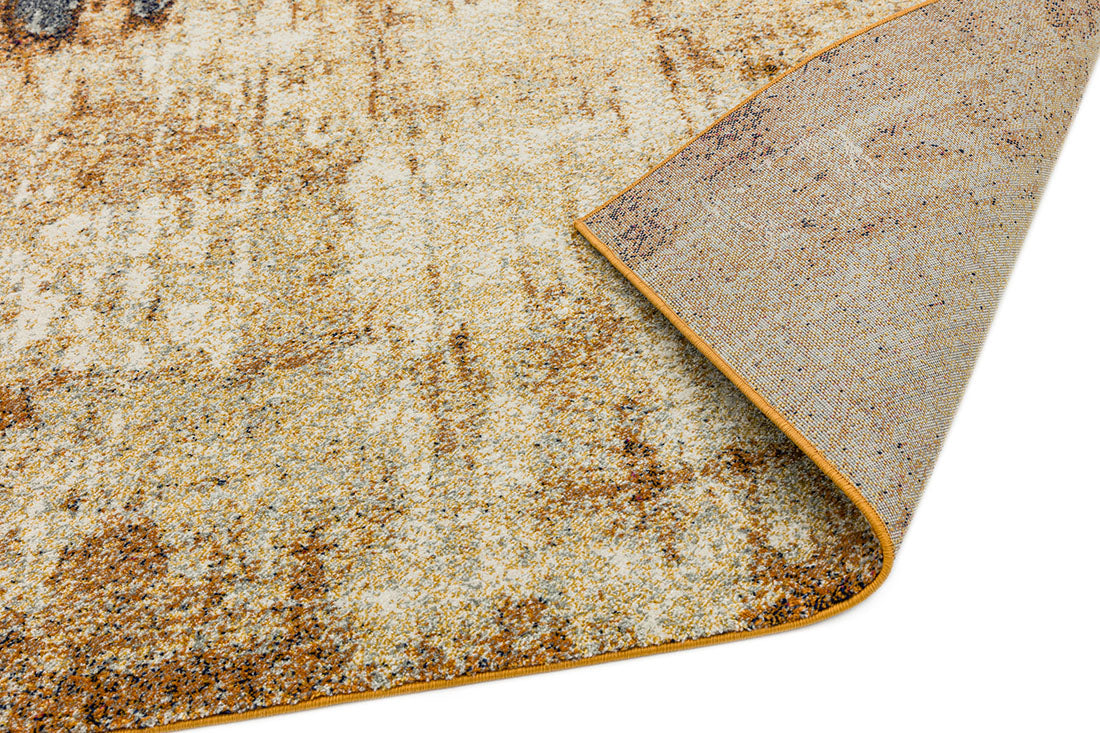 blue and orange abstract rug