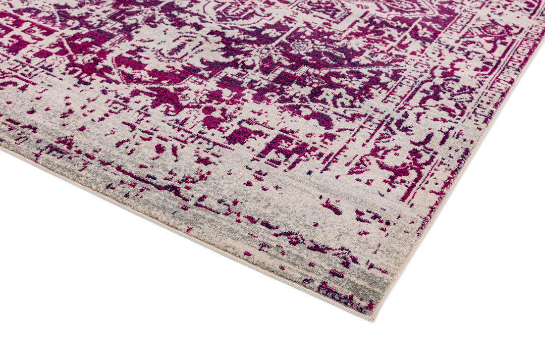 red rug with an oriental design