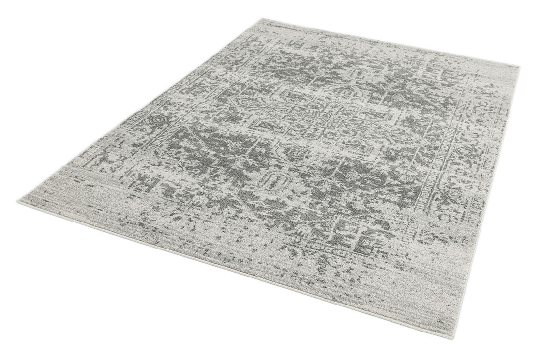 grey rug with an oriental design