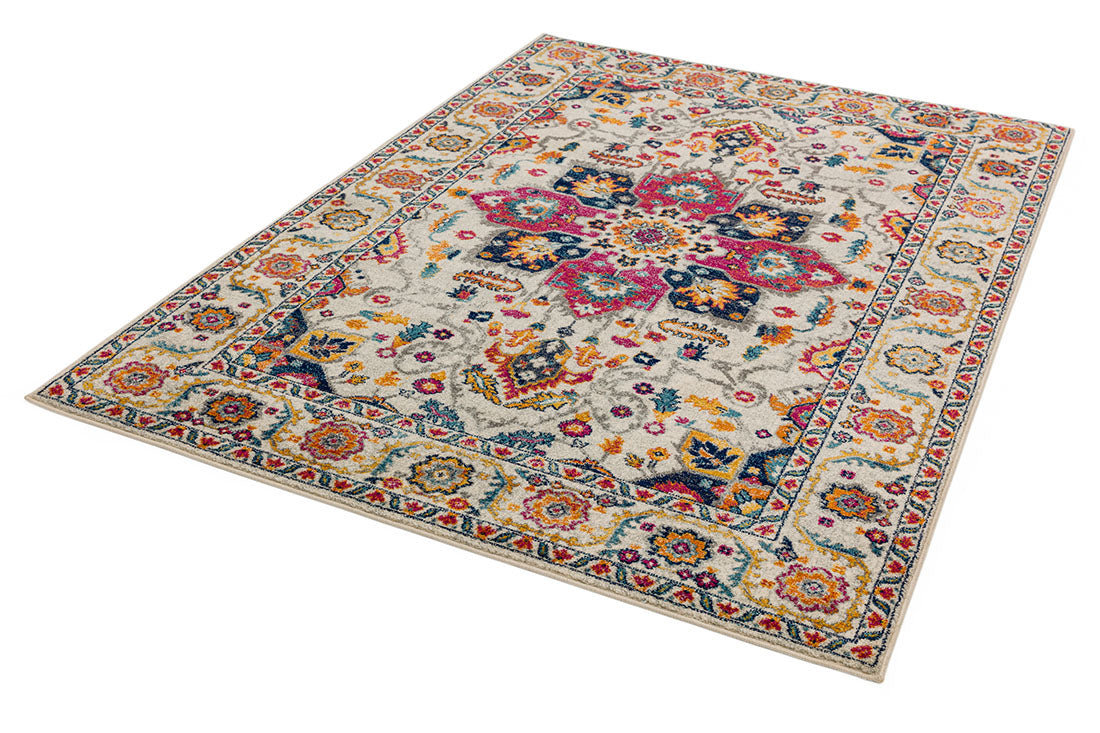 multicolour rug with an oriental design