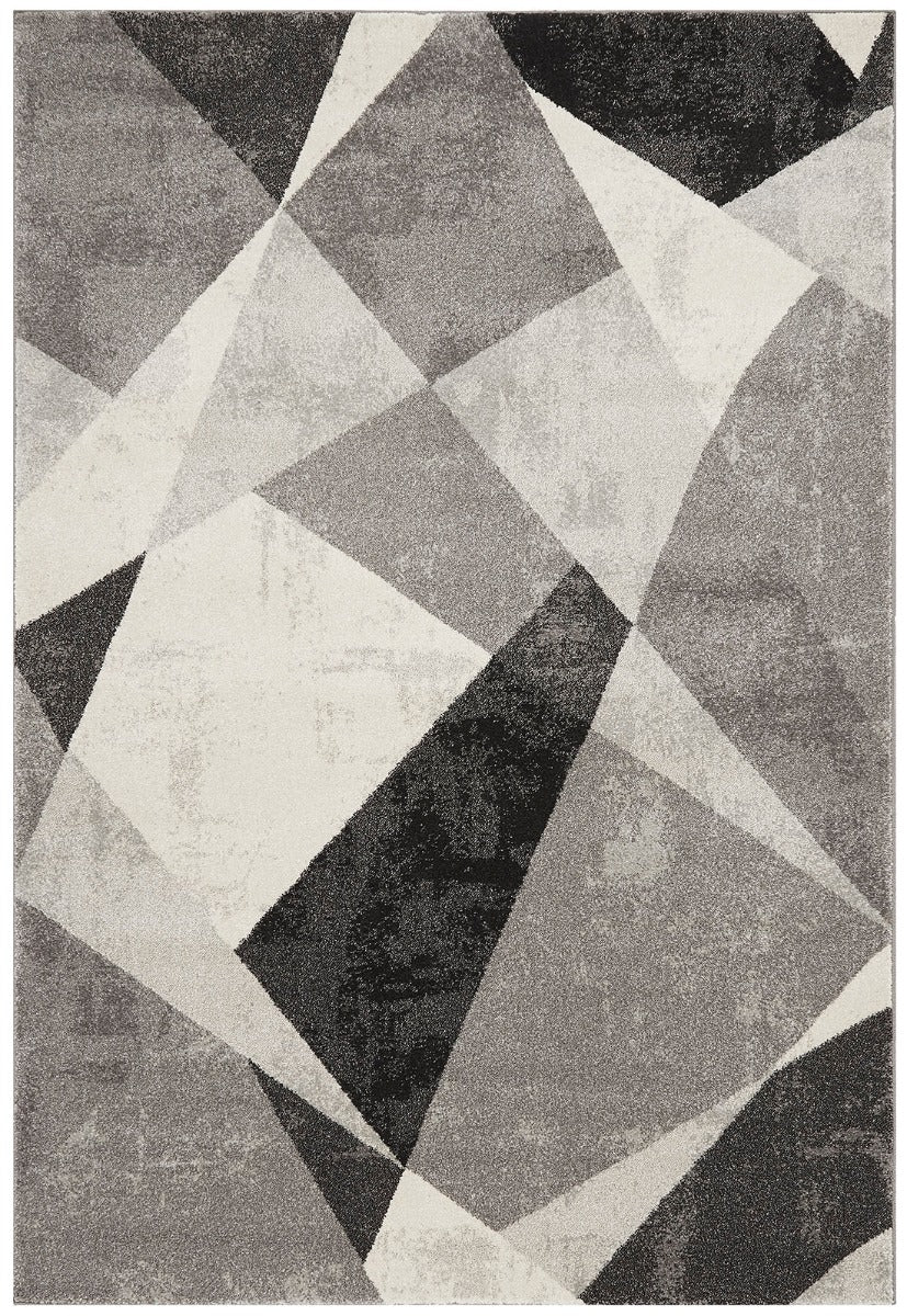 grey geometric rug