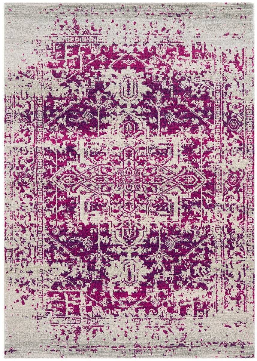 red rug with an oriental design