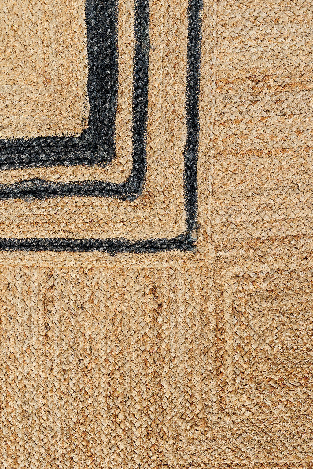 jute rug with black border