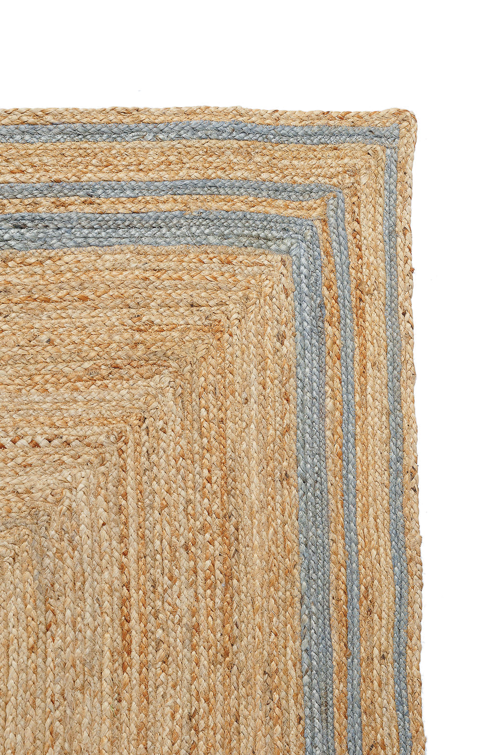 Jute Rug with Blue Border