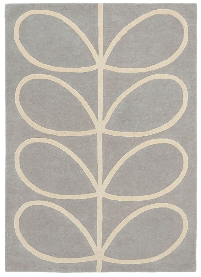 orla kiely giant linear stem rug - grey rug with a leaf design