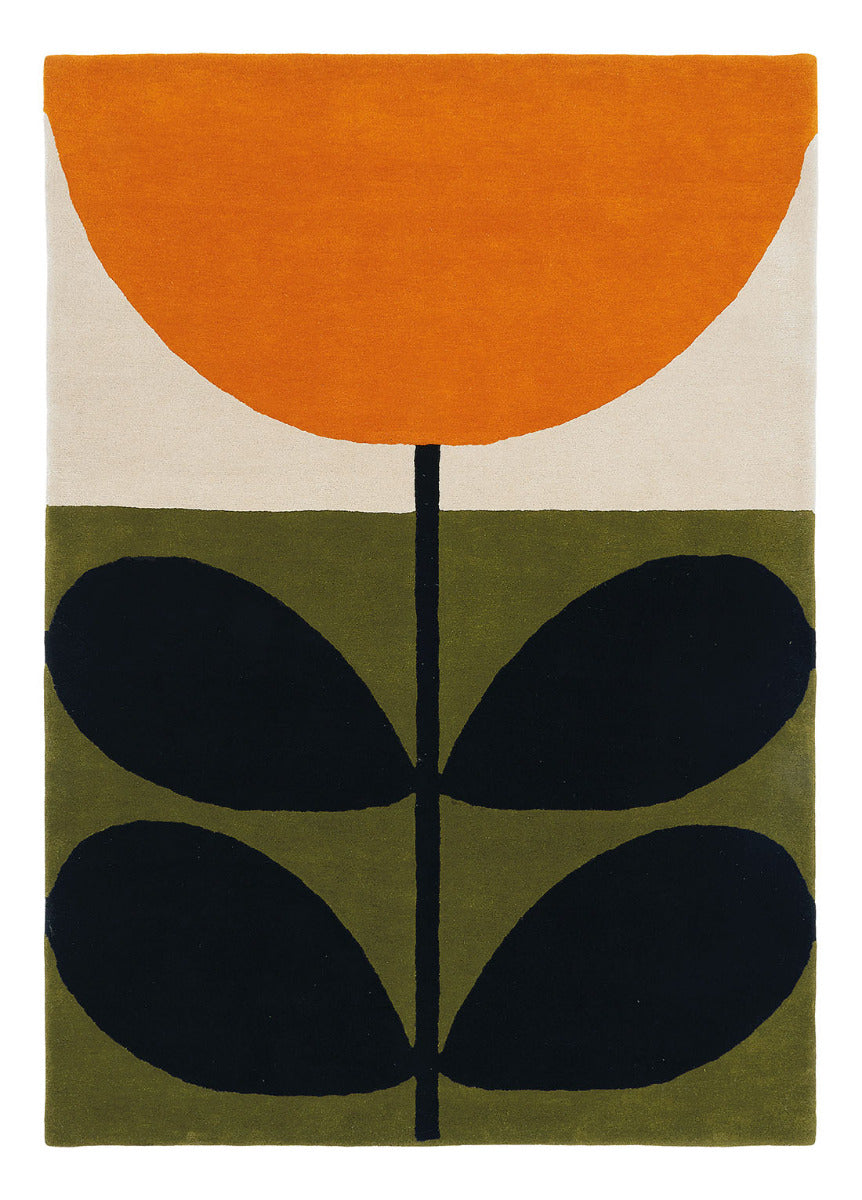 orla kiely stem black - multicolour flower rug