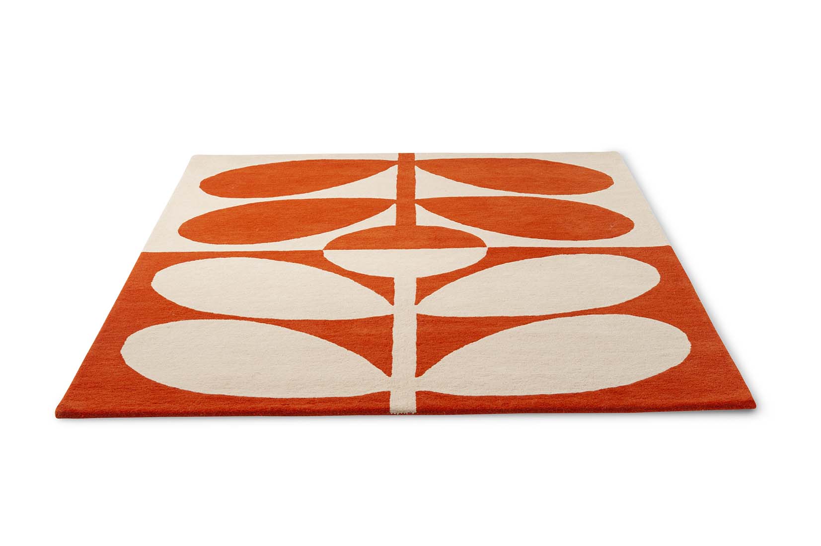 oversized floral print rug in red and cream
