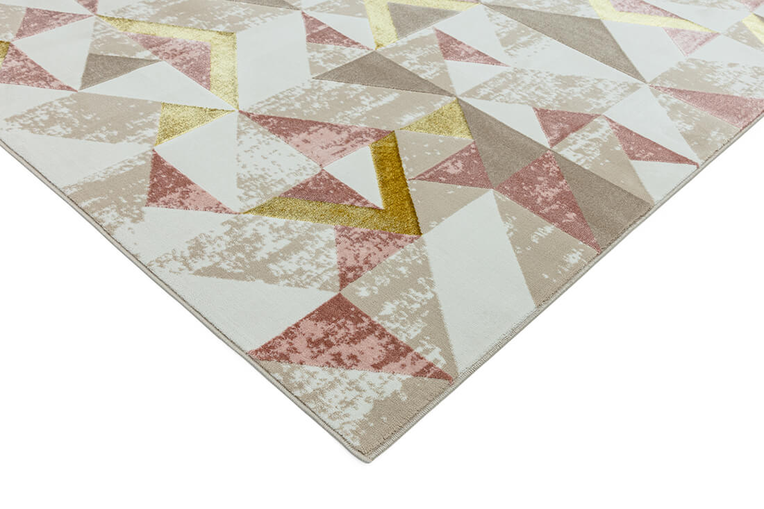 geometric pink rug