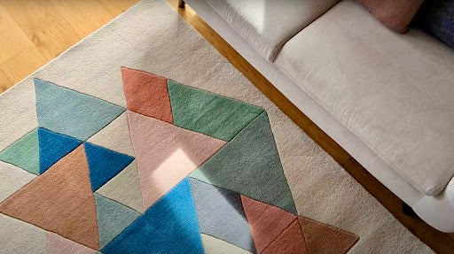 multicolour geometric rug