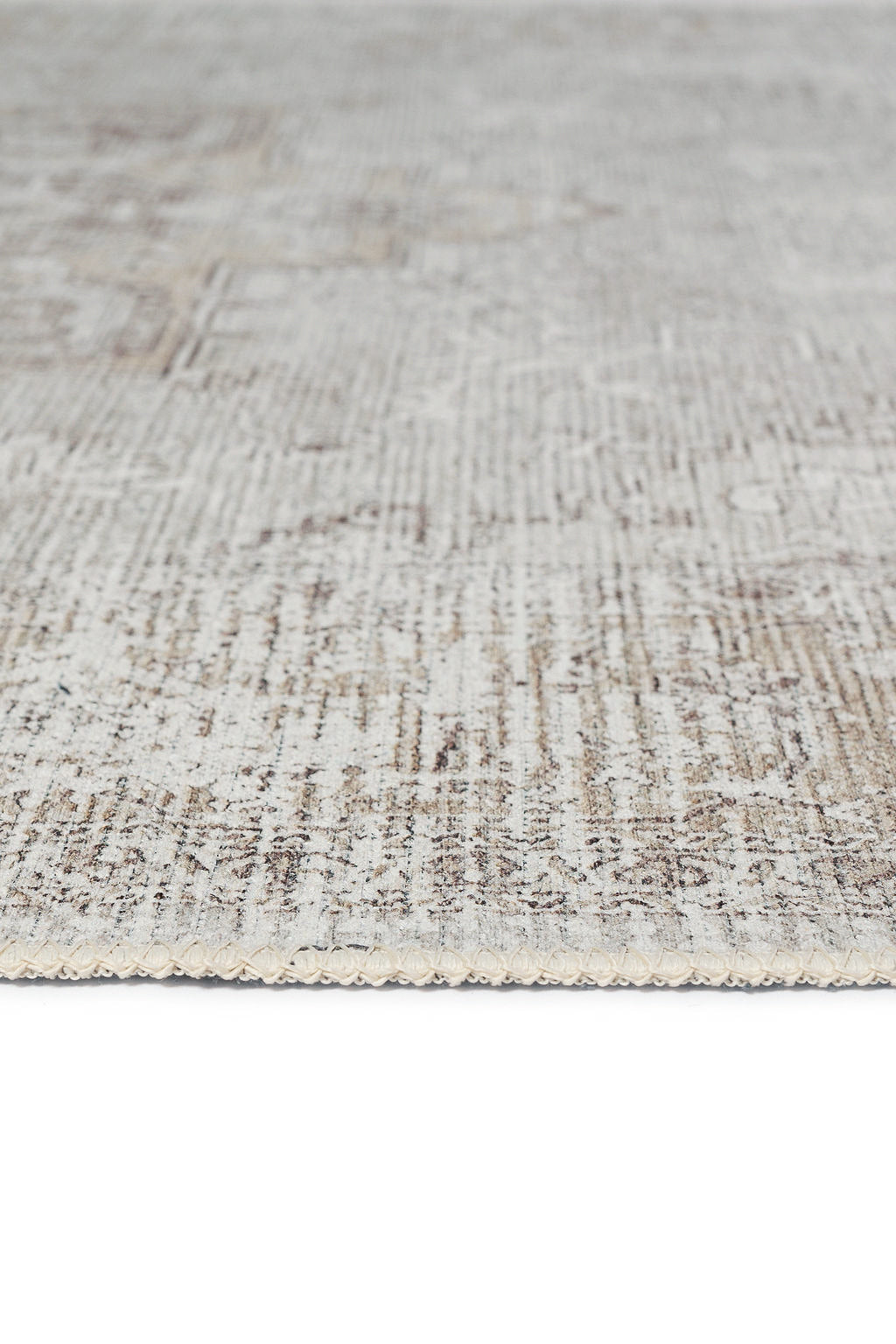 Brown bordered vintage style rug