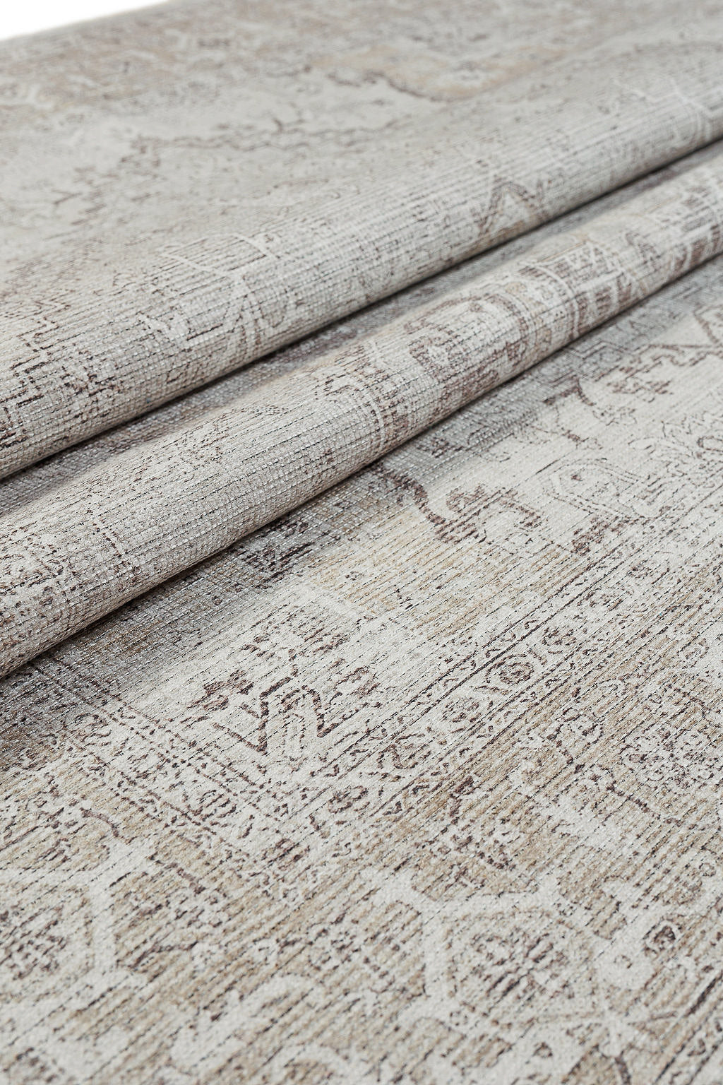 Brown bordered vintage style rug