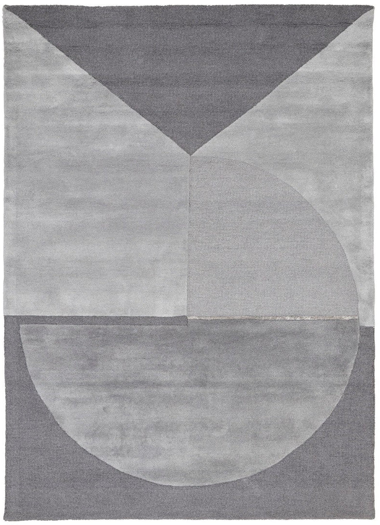 grey geometric rug
