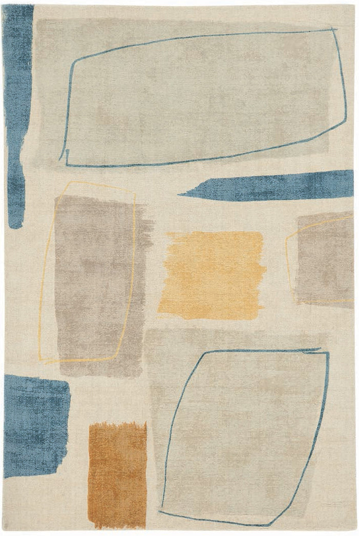 wool rug with a multicolour abstract design