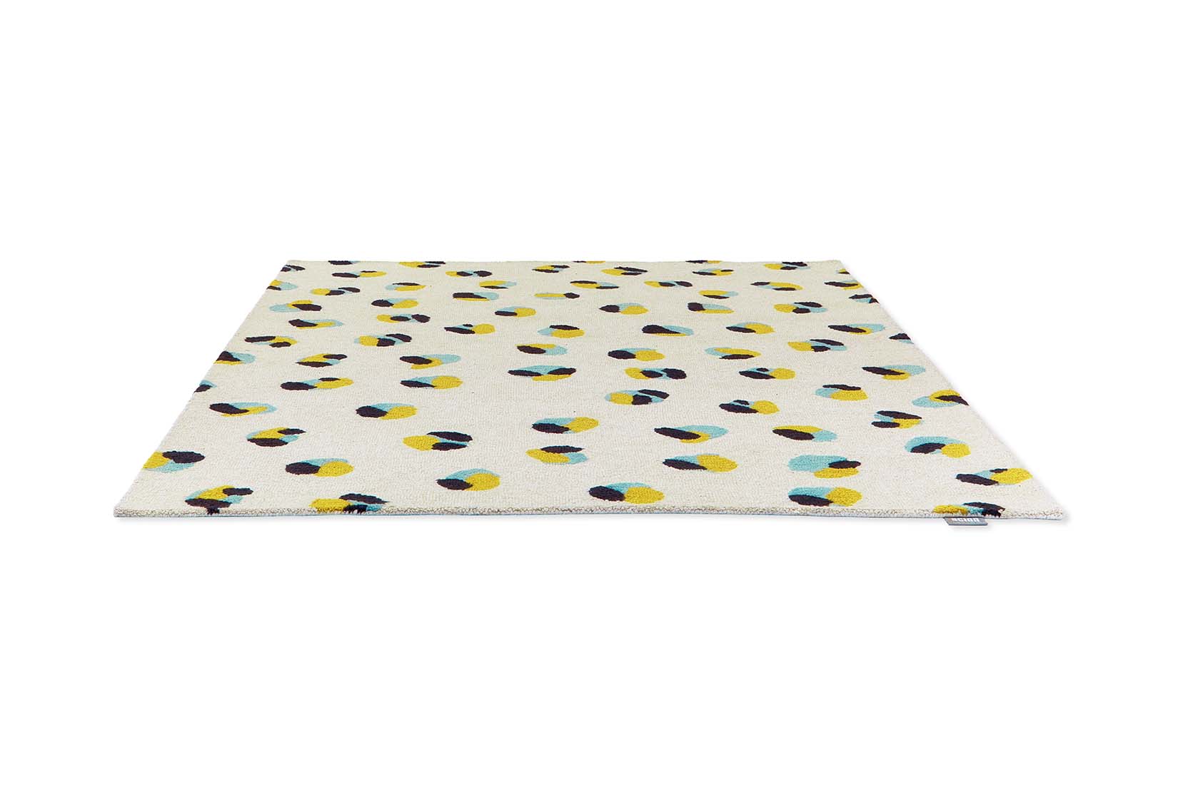 leopard dot rug in yellow