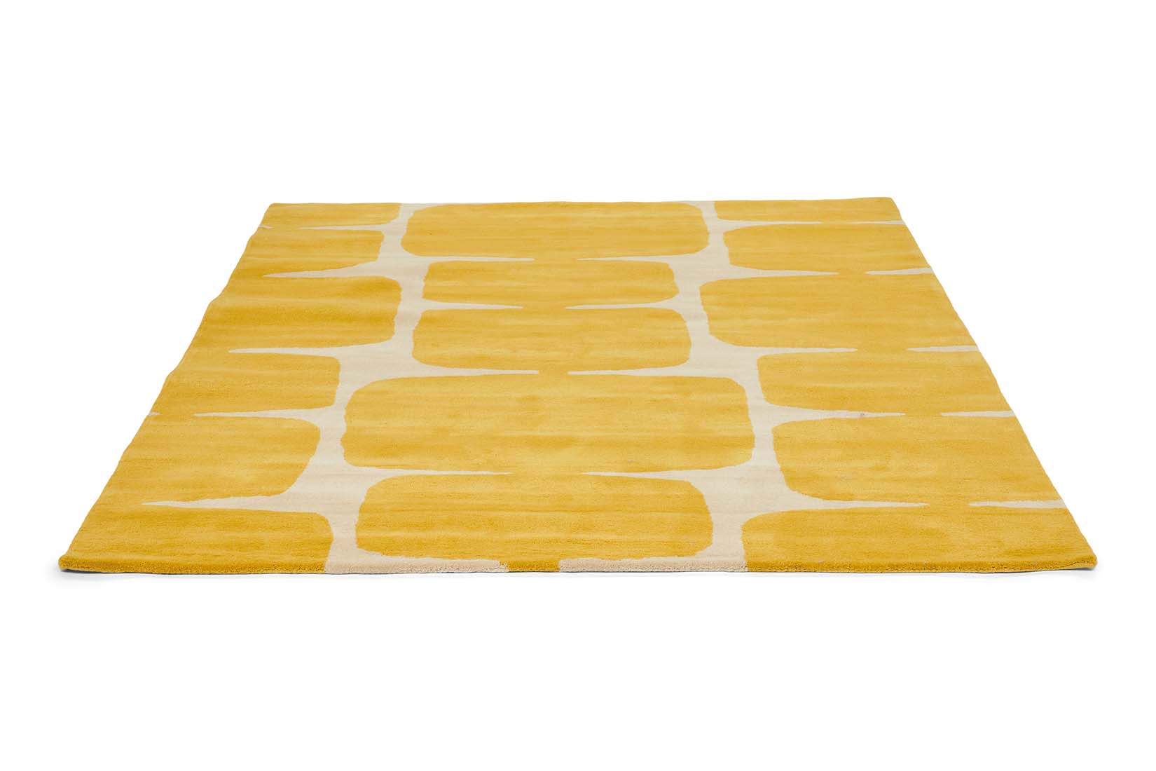 Abstract yellow and cream rug