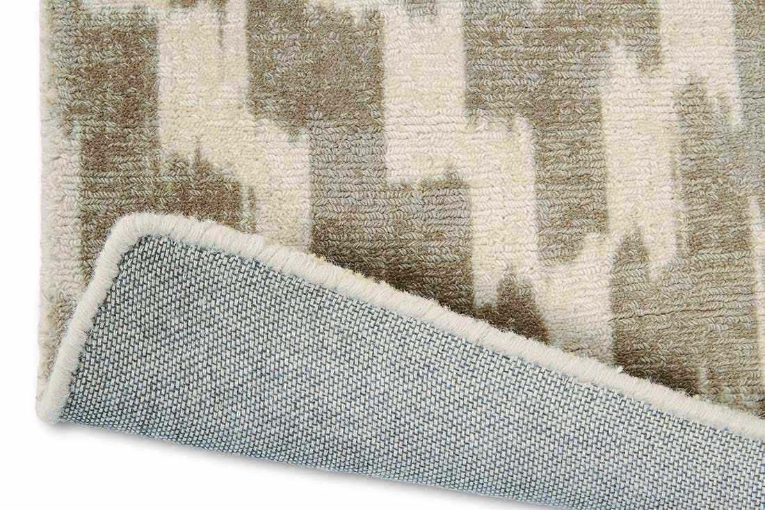 grey wool rug with repeat aztec design