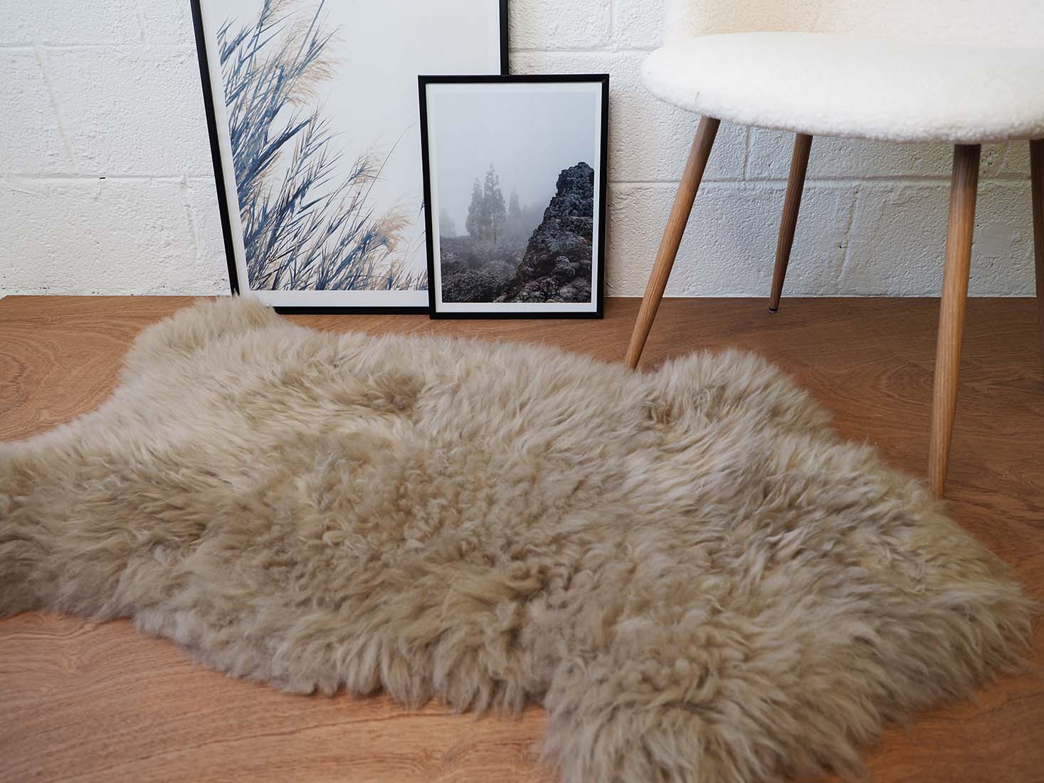 Irish beige sheepskin rug
