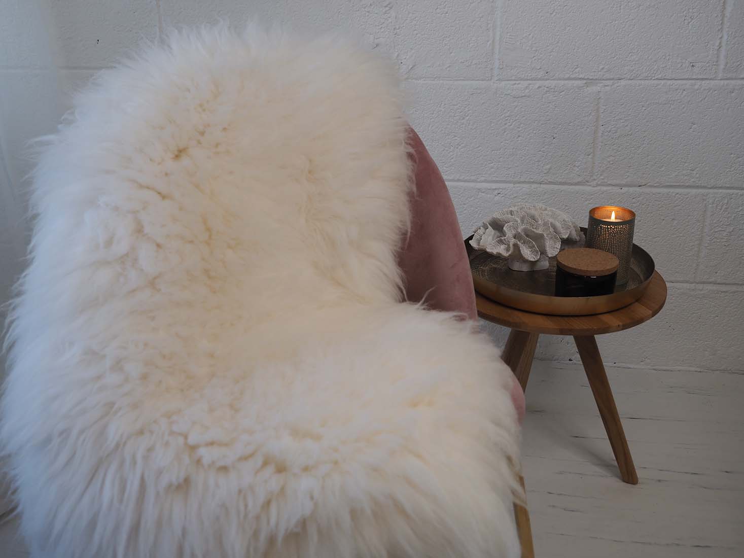 Irish cream sheepskin rug