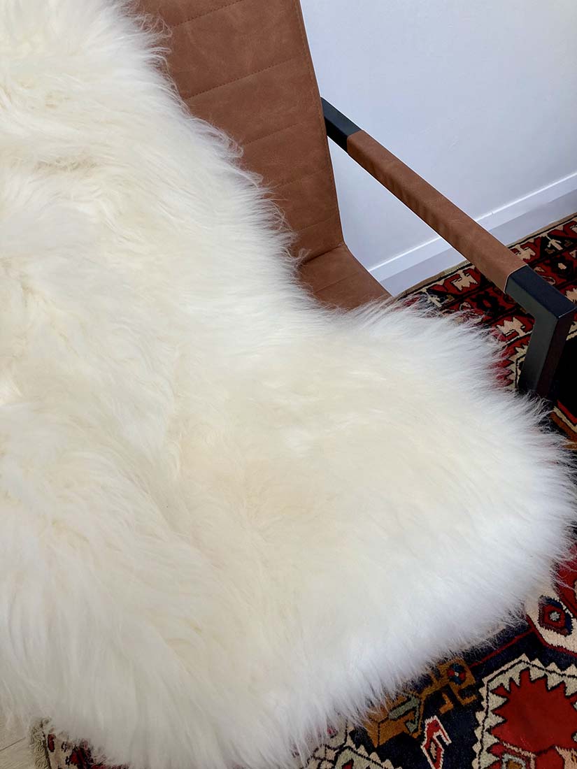Irish cream sheepskin rug