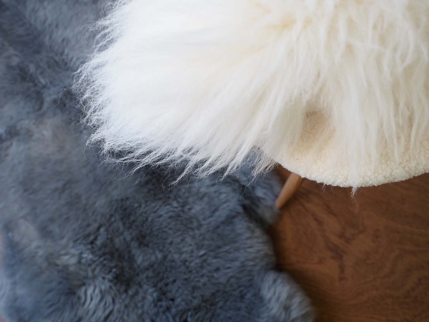 Irish dark grey sheepskin rug