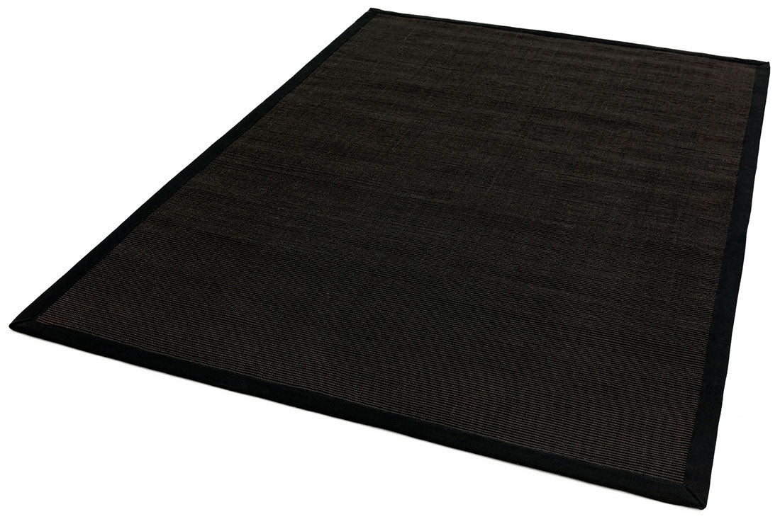 Bordered Sisal Rug Black with Black Border