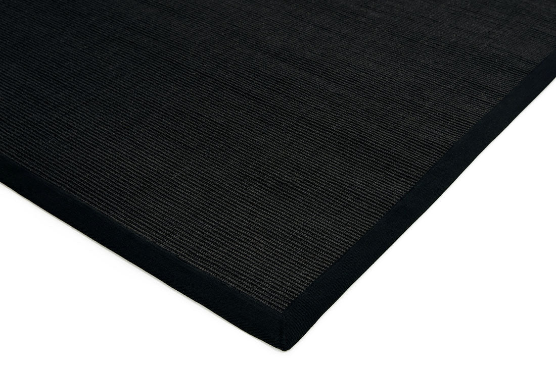 Bordered Sisal Rug Black with Black Border