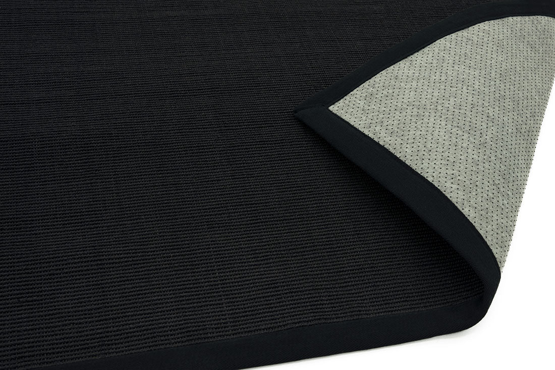 Bordered Sisal Rug Black with Black Border