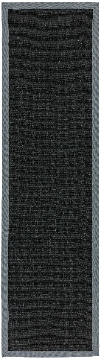 black sisal rug with a grey border