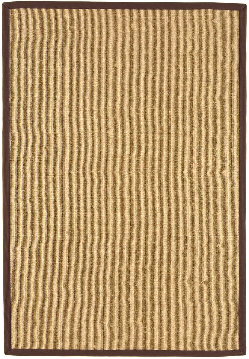 Bordered Sisal Rug Linen with Chocolate border