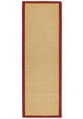 Bordered Sisal Runner Linen with Red Border