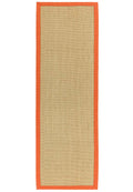 Bordered Sisal Runner Linen with Orange Border