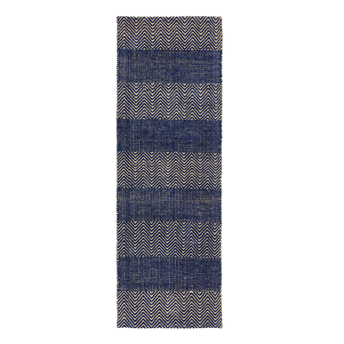 striped navy blue runner