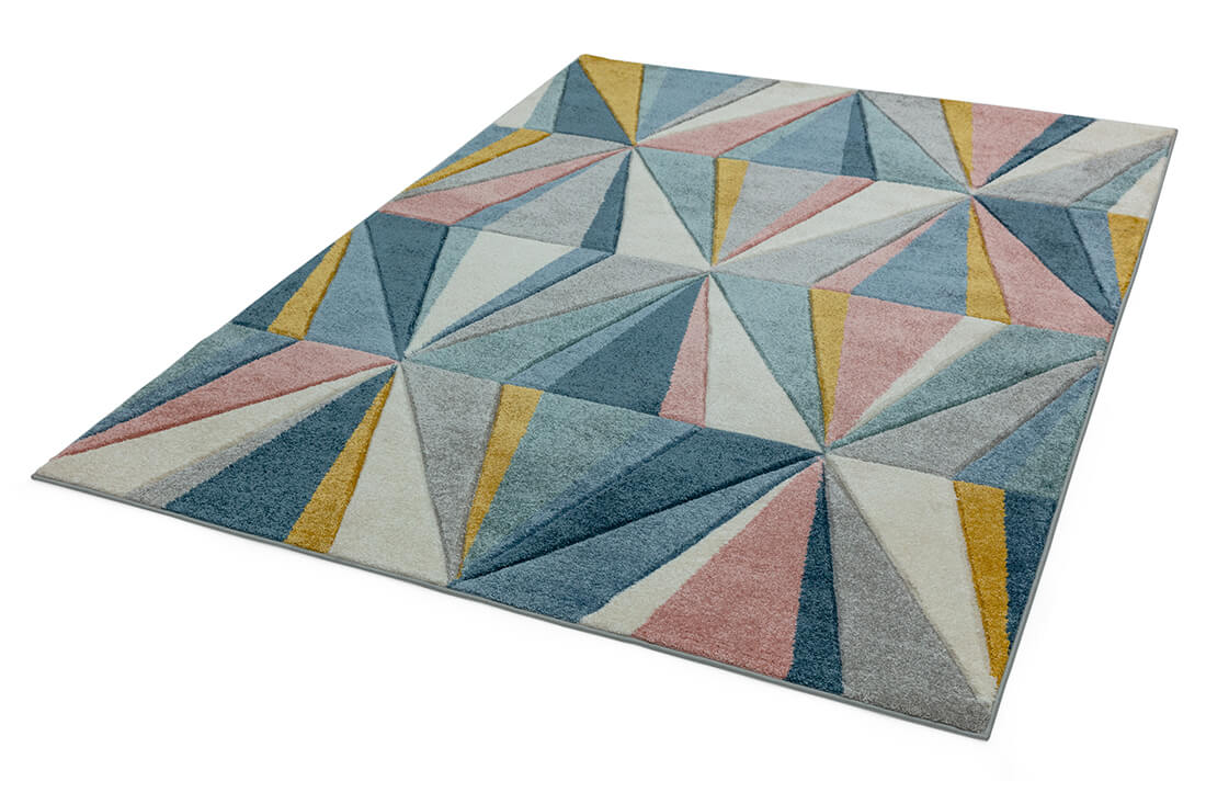 mulricolour geometric rug