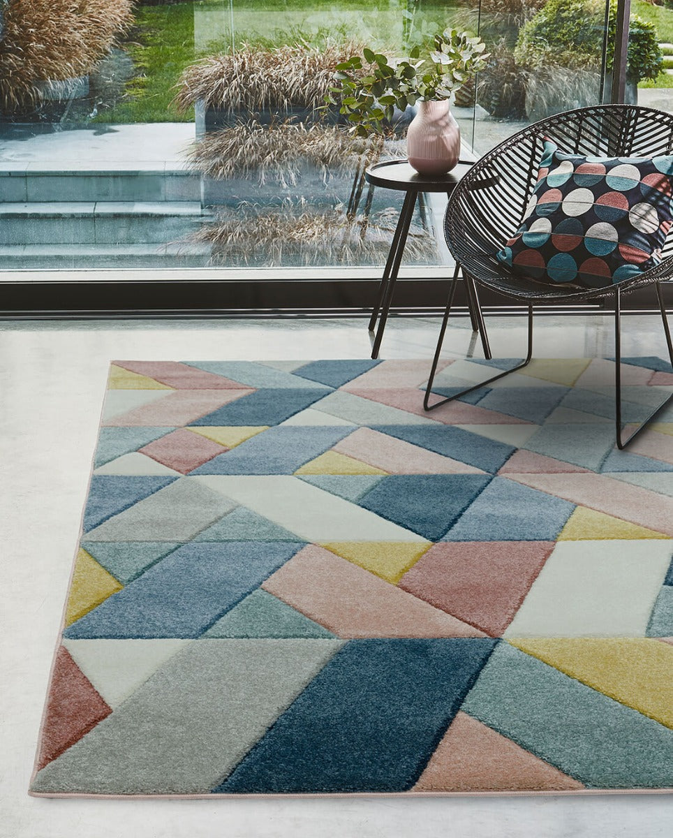 pastel geometric rug