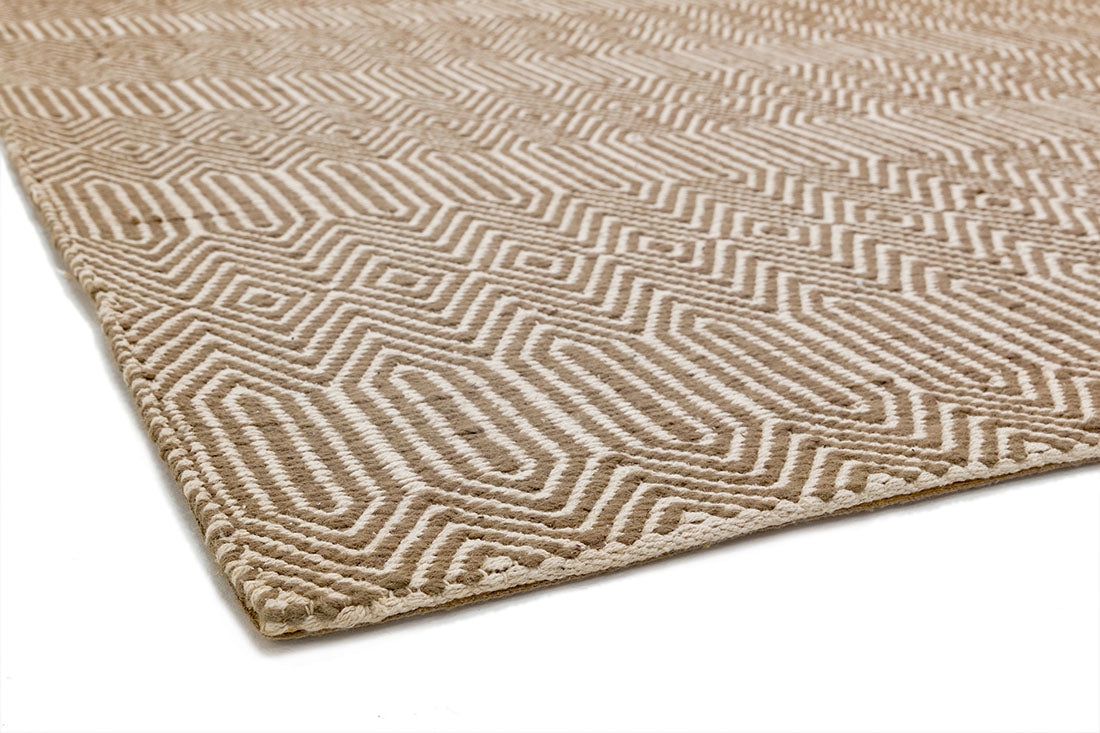 taupe and white rug with aztec chevron pattern