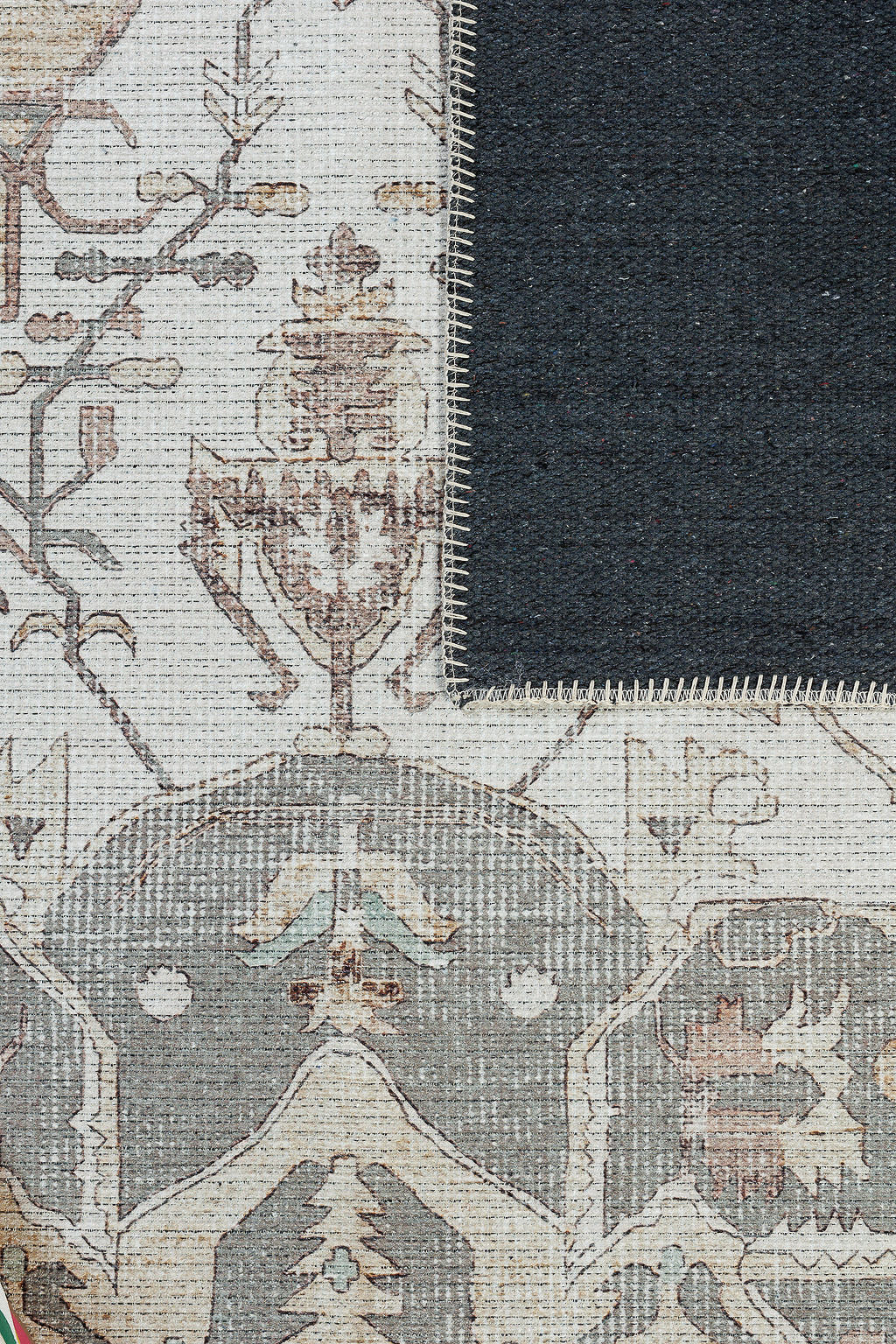 Bordered brown vintage style runner