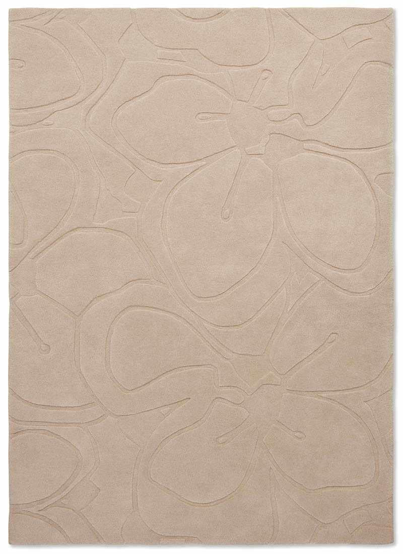 cream wool rug with shapes