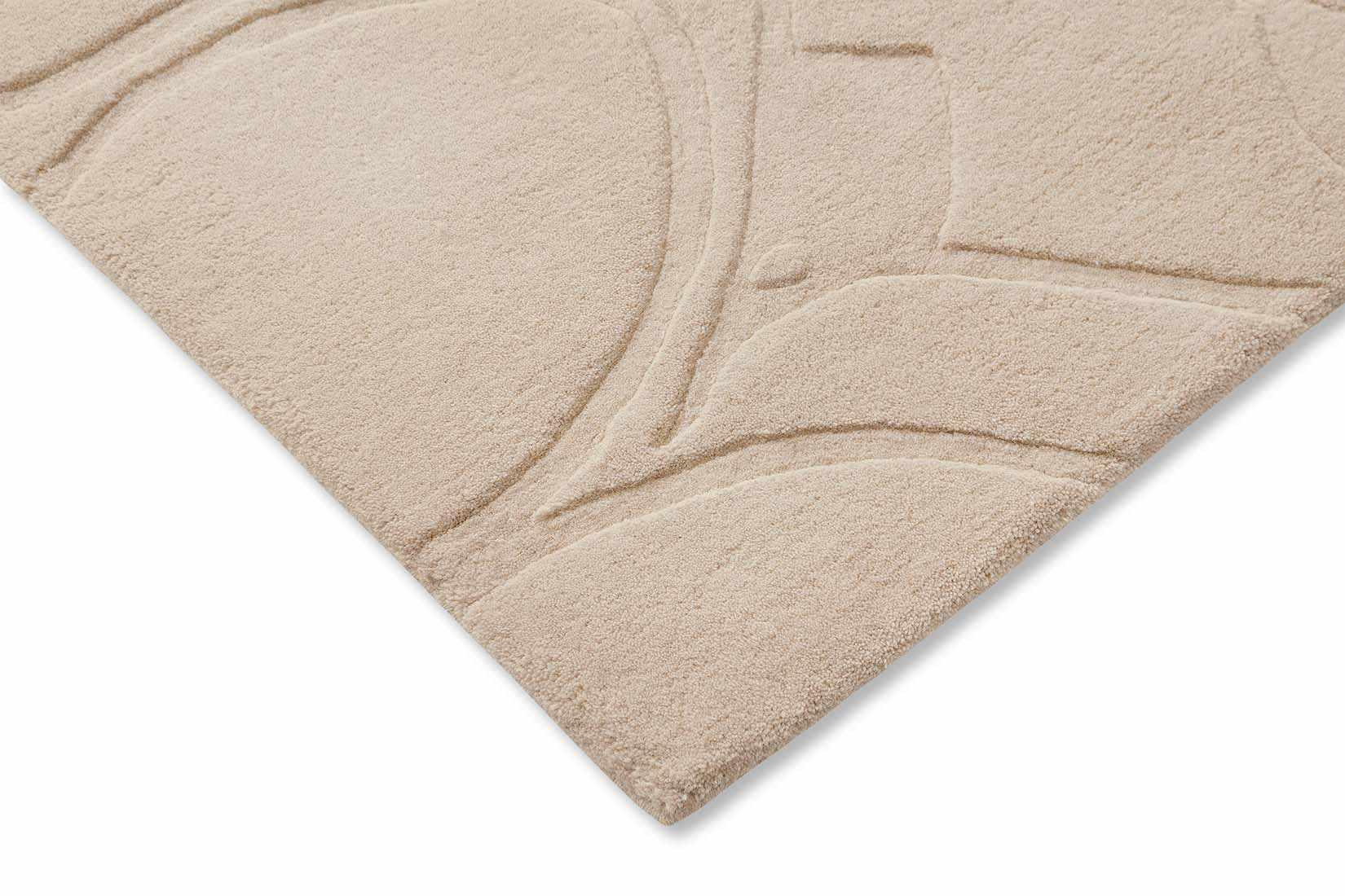 cream wool rug with shapes