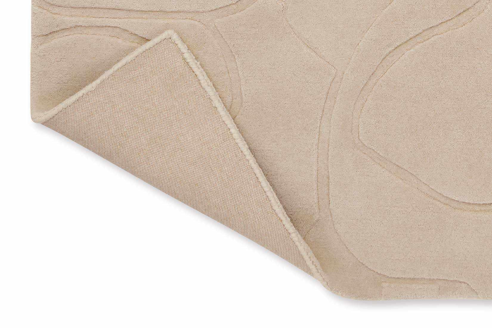 cream wool rug with shapes