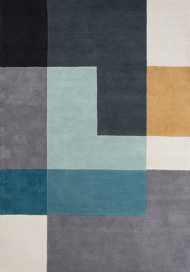geometric rug in multicolour