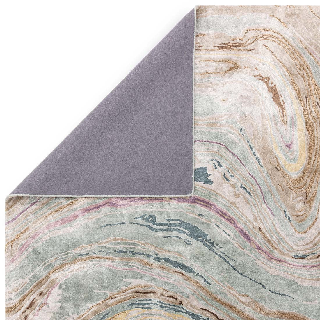 multicolour handtufted abstract rug in a marble design