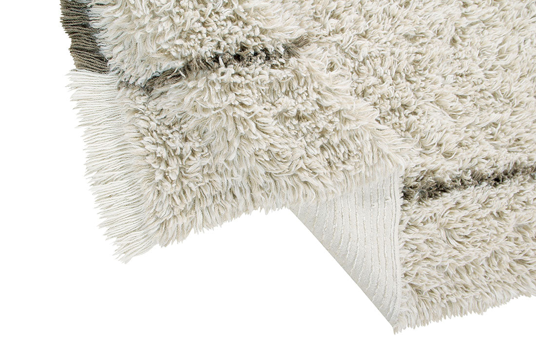 lorena canals washable wool rug with a simple block design in beige
