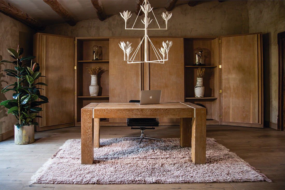 bohemian lorena canals woolable rug with a simple abstract design in beige